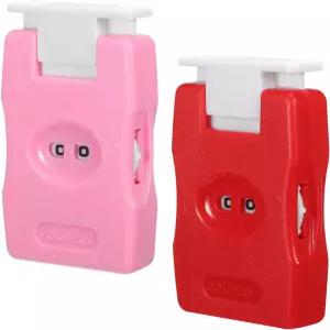 jojofuny 2개 니팅 카운터 코바늘 스티치 - 수공예 실용 플라스틱 뜨개바늘 마킹 도구 핑크 레드