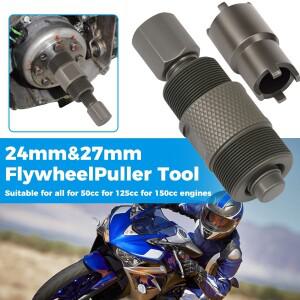 2개 마그네토 플라이휠 풀러 공구 24mm & 러치 락 너트 스패너 바이크 오토바이 ATV 먼지 자전거 스쿠터 수