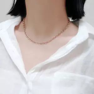 [써지컬스틸] 데일리 누름 체인 타원 레이어드 팔찌, 목걸이 3color 캐주얼 무알러지