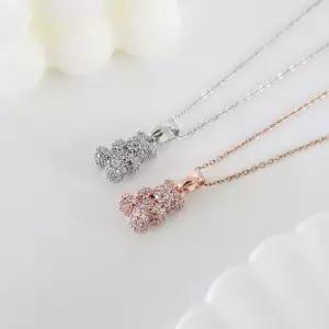 [써지컬스틸] 하리보 젤리곰 큐빅 곰돌이 베어 펜던트 목걸이 3color 변색없는 데일리