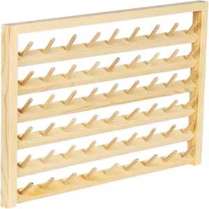 릴리후이마오이 우드 벽걸이 실 타래 홀더 멀티-스풀 스탠드 선반 정리함 수납 뜨개질 액세서리