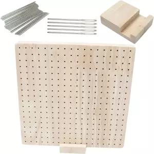 뜨개질용 나무 코바늘 위치 보드 바늘 1개를 위한 후드코스 차단 세트 실 제작 및 DIY 프로젝트용