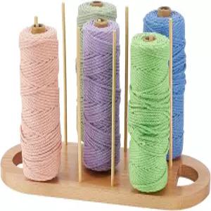 핑거인스파이어 나무 보빈 실꽂이 11 스풀 재봉 자수 홀더 버리우드 컬러 원사 디스펜서 스피너 울 바느질