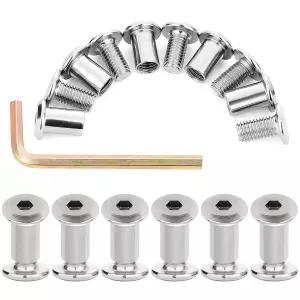 Xrfoiniu 실버 25개 M8x15mm 바인딩 포스트 스크류 DIY 아트 가죽 공예 및 얇은 사진 앨범