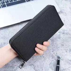 남성용 긴 지퍼 지갑 대용량 멀티 카드 비즈니스 캔버스 클러치 신제품