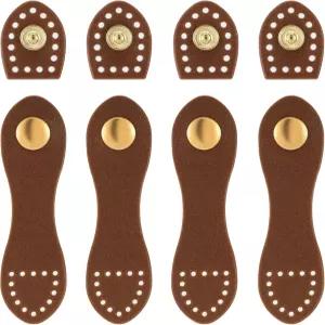 Tweruna 4 PCS PU 가죽 스냅 지갑 버클용 브라운 가방 만들기 DIY 공예용 버튼 패스너 잠금장치에 바느질