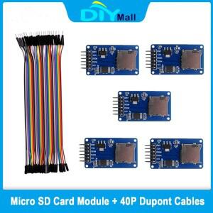 Arduino호환 ESP32 Raspberry pi호환 SPI 인터페이스 TF 리더/라이터 수납함 보드 용 40P  케이블이있는 5