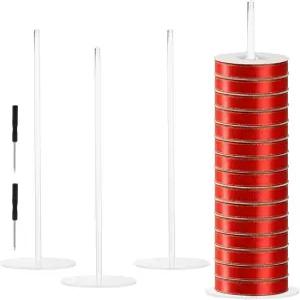 아크릴 리본 홀더 랙 4개 투명 수납 정리함 마스킹 테이프 스탠드 실 바느질 공예 선물 포장용 스풀