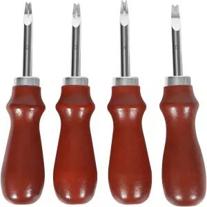 가죽 엣지 베벨러 세트 베지터블 태닝 DIY 공예용 4가지 사이즈 0.8mm/1.0mm/1.2mm/1.5mm