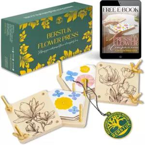 베르스툭 미니어처 플라워 프레스 키트 - 작은 꽃 보존 3인치 x 2개가 포함되어 있습니다 예술 및 공예