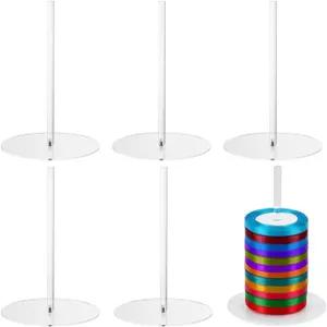 오리가치 6개 세트 리본 랙 아크릴 리본/테이프 보관대 정리대 스풀 스탠드 홀더 재봉 공예 메쉬 화환 실