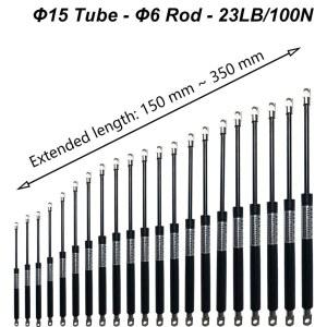 1PC 100N/23LB 150 350mm 범용 가스 스트럿츠 스틸 아이 도구 상자 리프트 지원 보관 침대 쿠션 찬장 힌지 야외 벤치