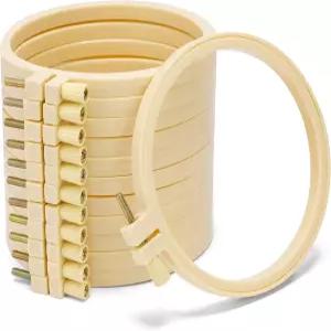 Caydo 12개입 플라스틱 원형 자수 후프 5인치 십자수 틀 가정용 장식 DIY 펀치 니들 공예용