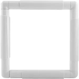 Metuynm 소형 사각 자수틀 6인치 플라스틱 십자수 프레임 클립 화이트 DIY 바느질 도구 후프 퀼트