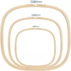 Caydo 3개입 3가지 사이즈 사각형 자수 틀 조절 가능한 원형 십자수 재봉 바느질 DIY 공예용