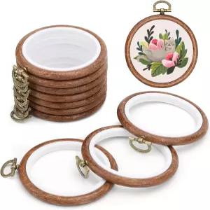 TSV 자수 링 10개 세트 3인치 원형 소형 자수틀 장식용 고무 십자수 모방 프레임 수공예 바느질 용품