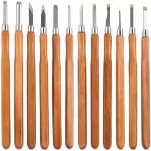 우드 카빙 수공 끌 세트 12개입 전문가용 목공 조각 칼