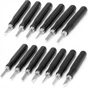 QWORK 목공예 조각 도구 세트 - 초보자 및 전문가용 미니 나무 끌 키트 12종 다목적 비누 DIY