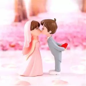 웨딩커플 핑크그레이 2p 미니어처 핑크장식 그레이장식 리빙소품