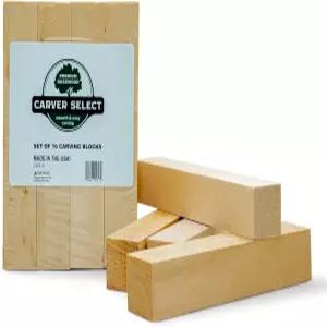 베이스우드 조각 블록 16개 세트 프리미엄 포함 카빙 키트 공예 및 초보자 전문가에게 이상적