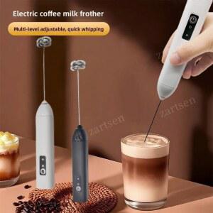 무선 우유 거품기 전기 Type C 핸드 헬드 블렌더 스테인레스 스틸 미니 커피 메이커 카푸치노 용 믹서