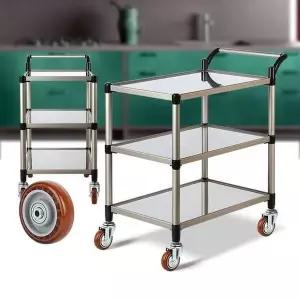 [하프클럽/셀러허브]특대 와인색바퀴 써빙카 빈티지트롤리 3단