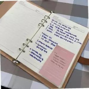 만년 다이어리 A5 브라운 색상 데일리 노트 6공 구성 노트북