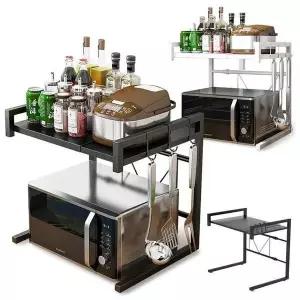 [하프클럽/셀러허브]폭조절 선반 전자렌지다이 다이 수납장 2단