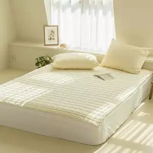 [에이치플러스몰]고밀도 항균 누빔 매트리스 커버 침대 패드 4면 밴딩 고정형