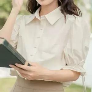 [하프클럽/셀러허브_여성트랜드패션]여성 셔츠 밴딩 카라 블라우스 퍼프소