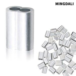 50 100pcs 알루미늄 이중 구멍 케이블 압착 슬리브 M1 M6 로프 클램프 8 형 액세서리