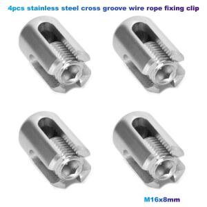 스테인레스 스틸 크로스 그루브 와이어 로프 고정 클립 정원 등반 프랙 네트 고정에 사용 M16 x 8mm