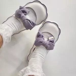 여성 보라 왕리본 리본샌들 사무실 슬리퍼 선물 데일리슈즈 빅 신발 봄