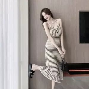 잔스트라이프 끈나시 원피스