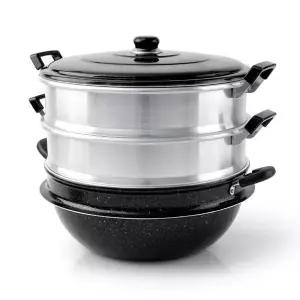 [RIZPICK]대용량 다용도 마블 3단찜솥 36cm