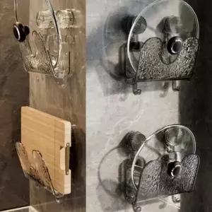 냄비 뚜껑 정리대 주방 벽걸이 홀더 수납 거치대