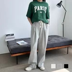 정장바지코디 여성와이드 정장팬츠 9부바지 절개