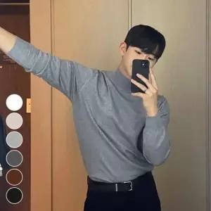 면스판 폴라티 티셔츠 폴라티셔츠 면 남성 니트 겨울