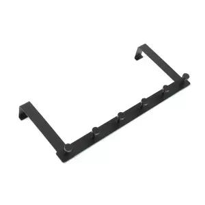 블랙 철제 문걸이 도어훅 옷걸이 6구 44x18cm 좁은방