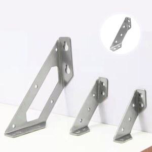 10개입 사다리꼴 앵글 브래킷 헤비 듀티 스테인리스 스틸 코너 브레이스 테이블 의자 선반 목재 프레임 지지 연결 부품