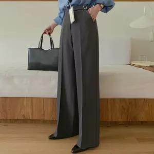 사이드 버클 와이드 슬랙스