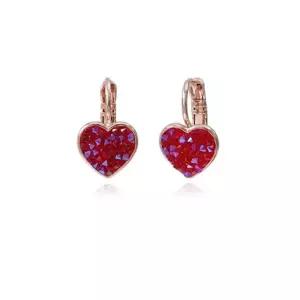 E342 레드 오스트리아 크리스탈 귀걸이 장미골드