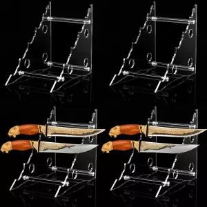 유커 4피스 아크릴 나이프 스탠드 - 데스크탑 장식용 포켓 디스플레이 케이스