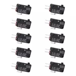 10개 묶음 Zafina-UP 업그레이드형 순간 작동 버튼 마이크로 리미트 스위치 125V/250V 16A SPDT 전자레인지