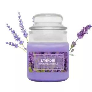 실내방향제 향초 소이캔들 유리병 90g 라벤더