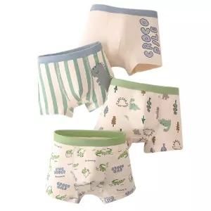 정아 크로크 남아 사각 드로즈 4매입 아동 면 팬티 세트 유아 속옷 어린이 초등학생