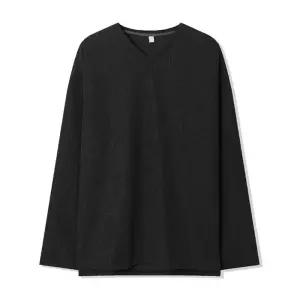 [리빌모아]남자 솔리드 골지 브이넥 옆트임 니트 AC-KN-Q042-블랙