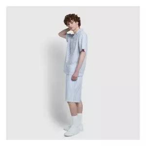 JAJU/자주 남 60수 코튼 5부 파자마 세트_라이트 블루