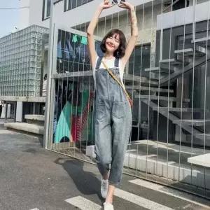 [라일리여성의류] Rly 여성 데님 멜빵바지 점프수트 오버롤 워싱 청바지