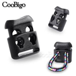 플라스틱 코드 토글 클립 로프 클램프 스트링 운동복 신발끈 배낭 액세서리 이중 구멍 10